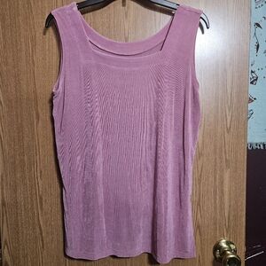 Vintage A Touch Of Class Mauve Square Neck Sleeveless Blouse Size S/M